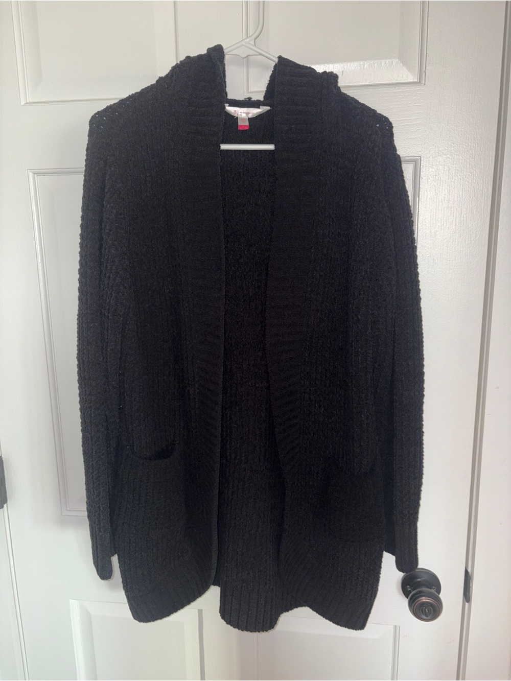 Cozy Black Open-Front Women's Sweater Cardigan